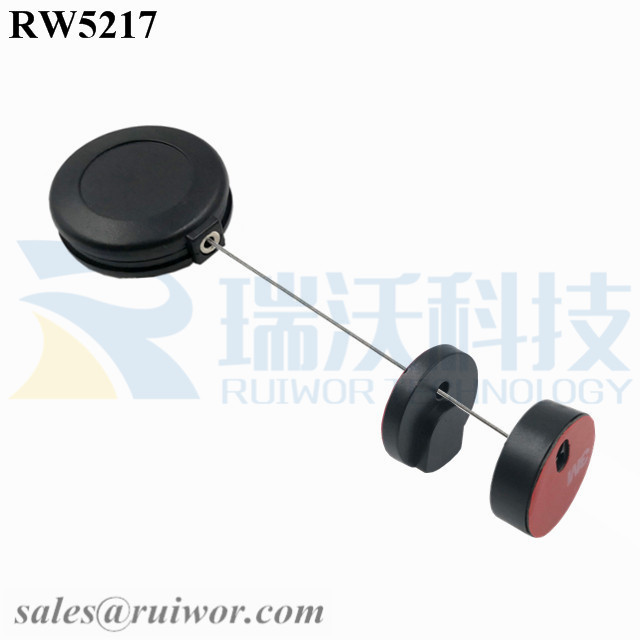 Wholesale Price Retail Security Pull Box -
 RW5217 Round Anti Theft Retractor Plus Magnetic Clasps Cable Holder – Ruiwor