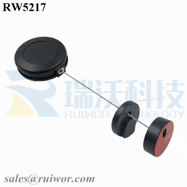 RW5217 Security Tether specifications (cable exit details, box size details)