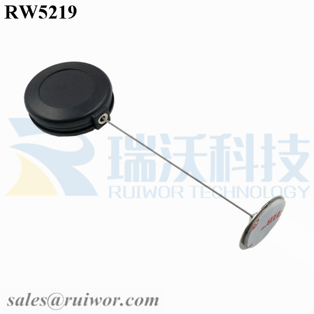 Wholesale Dealers of Retractable Cable -
 RW5219 Round Anti Theft Retractor Plus Dia 22mm Circular Sticky metal Plate – Ruiwor