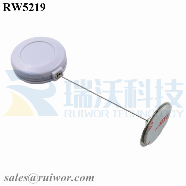 RW5219 Round Anti Theft Retractor Plus Dia 22mm Circular Sticky metal Plate