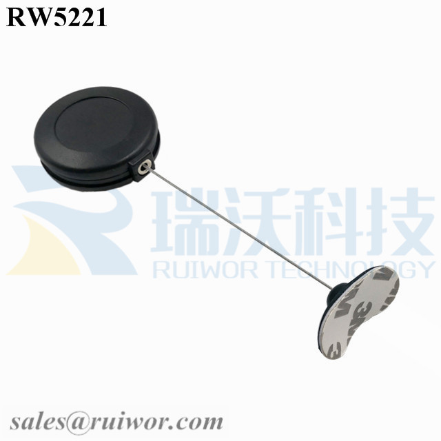 Competitive Price for Extendable Keyring -
 RW5221 Round Anti Theft Retractor Plus 33x19MM Oval Sticky Flexible Rubber Tips – Ruiwor