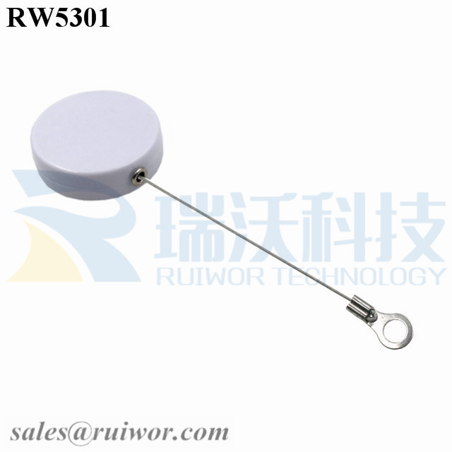 RW5301 Round Security Display Tether with Ring Terminal Inner Hole 3mm 4mm 5mm for Option