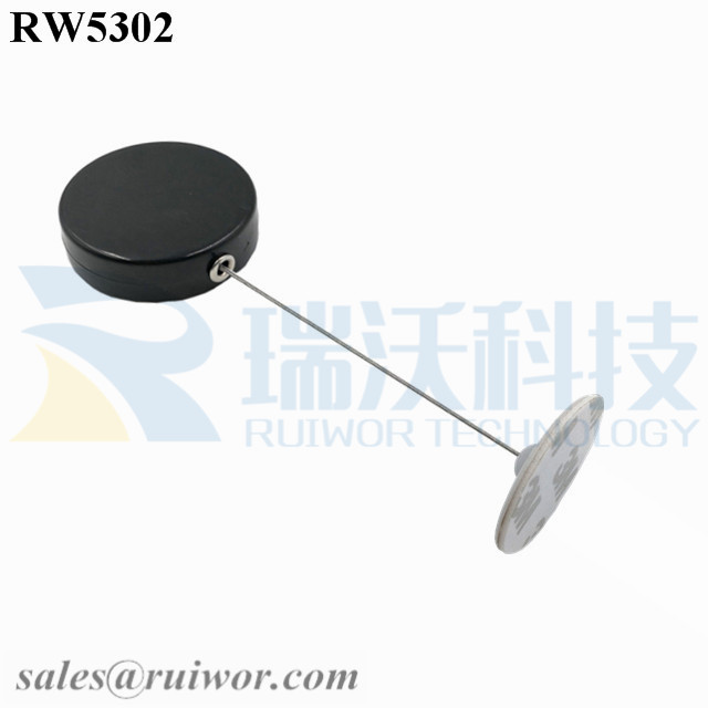 Special Design for Pulley For Hanging Plants -
 RW5302 Round Security Display Tether Plus Dia 30mm Circular Adhesive ABS Plate – Ruiwor