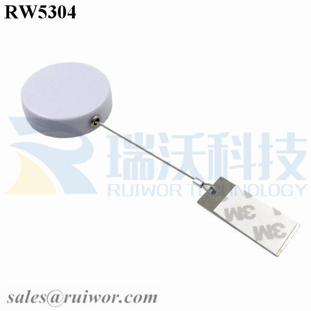 RW5304 Round Security Display Tether Plus 45X19mm Rectangular Sticky metal Plate