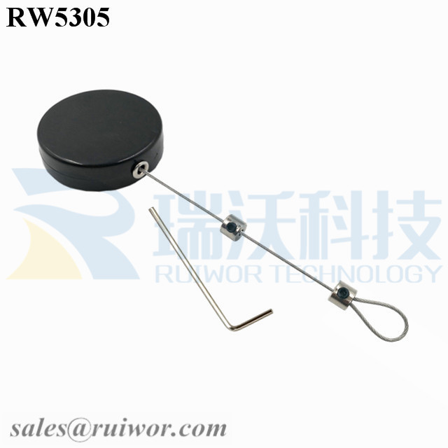 Reasonable price Spring Balancer Tool Holder -
 RW5305 Round Security Display Tether Plus Adjustalbe Lasso Loop End by Small Lock and Allen Key – Ruiwor