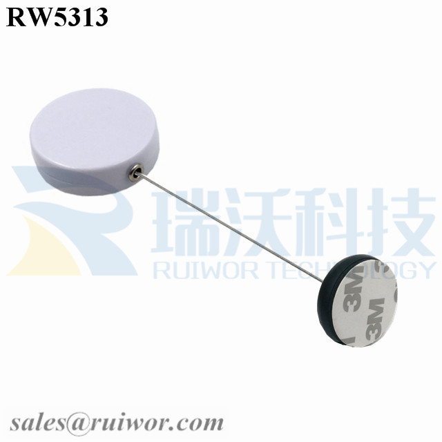 RW5313 Round Security Display Tether Plus Dia 30MMx5.5MM Circular Adhesive ABS Block
