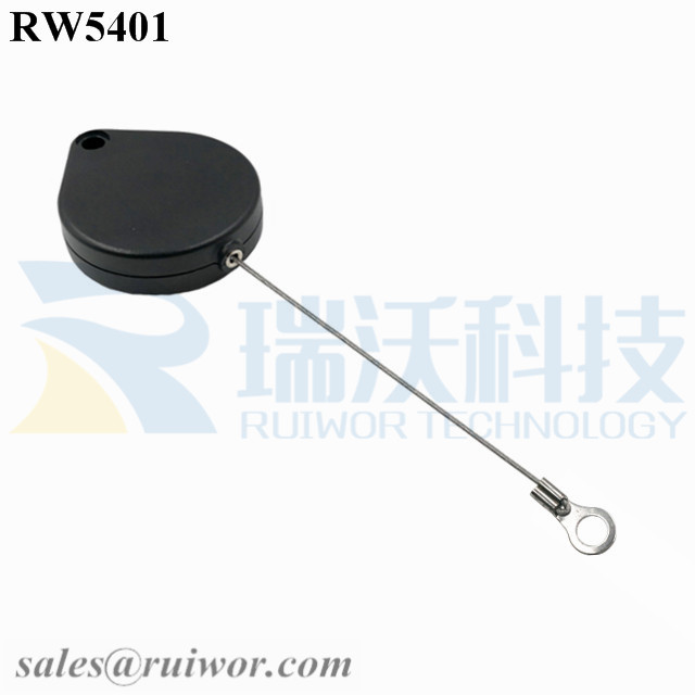 RW5401 Retractable Extension Cord specifications (cable exit details, box size details)