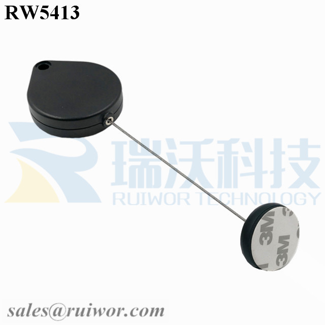RW5413 Retractable Extension Cord specifications (cable exit details, box size details)
