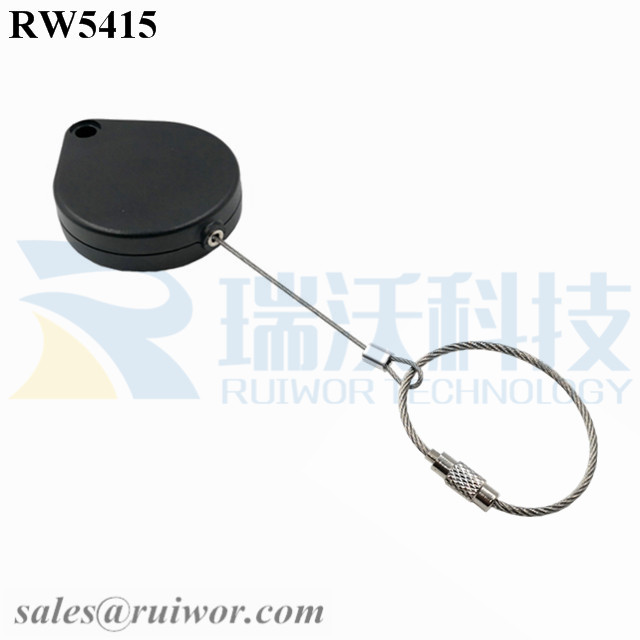 RW5415 Retractable Extension Cord specifications (cable exit details, box size details)