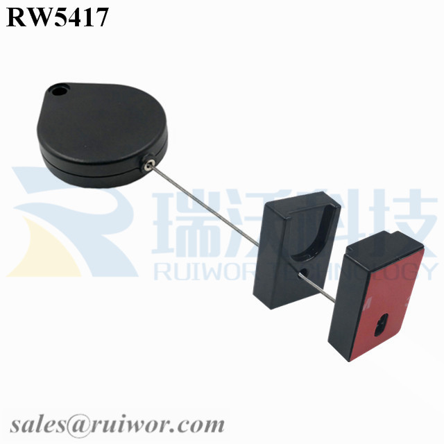 RW5417 Retractable Extension Cord specifications (cable exit details, box size details)