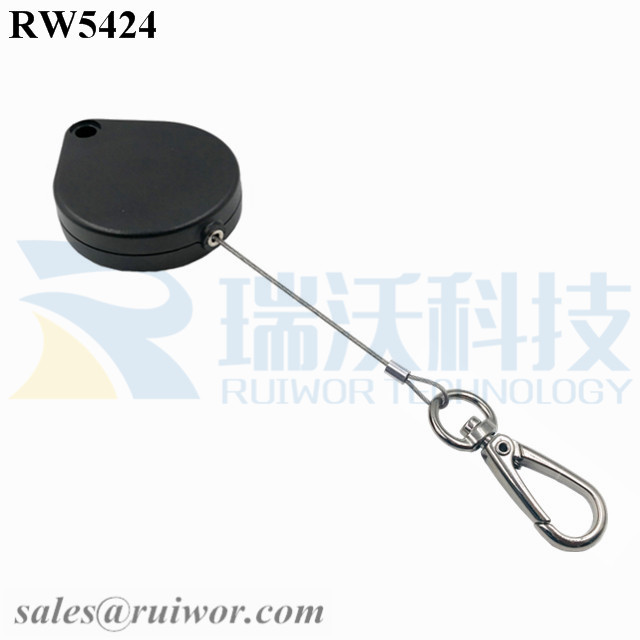 RW5424 Retractable Extension Cord specifications (cable exit details, box size details)