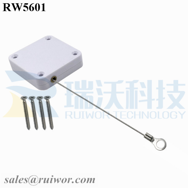 RW5601 Square Heavy Duty Retractable Cable with Ring Terminal Inner Hole 3mm 4mm 5mm for Option
