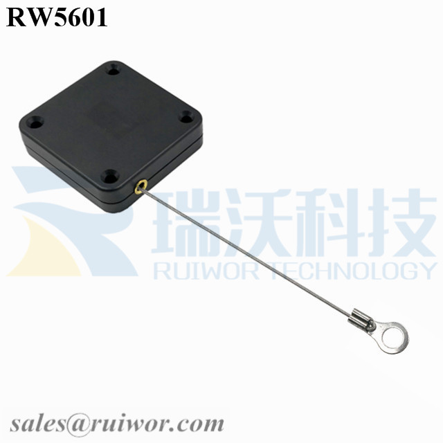 RW5601 Retractable Rope Reel specifications (cable exit details, box size details)
