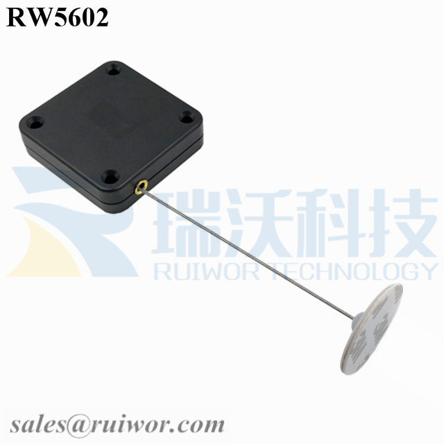 RW5602 Square Heavy Duty Retractable Cable Plus Dia 30mm Circular Adhesive ABS Plate Cable Thickest 2.5MM Longest 600CM