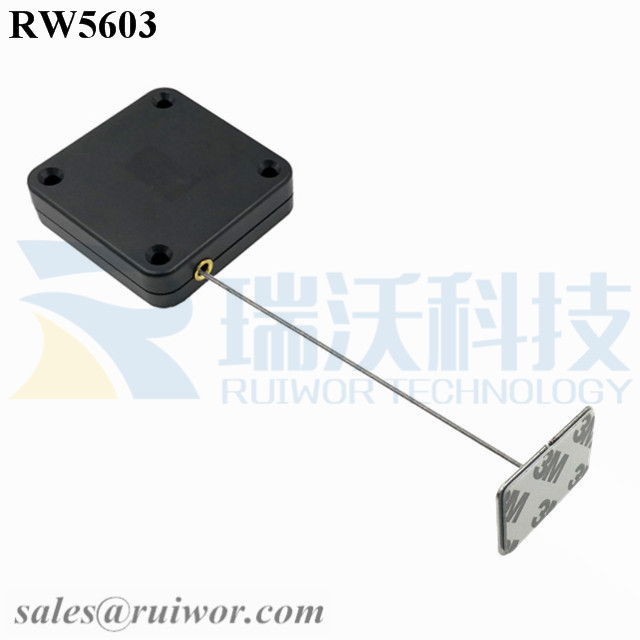 Manufacturing Companies for Heavy Duty Retractable Pulley -
 RW5603 Square Heavy Duty Retractable Cable Plus 35X22mm Rectangular Adhesive metal Plate – Ruiwor