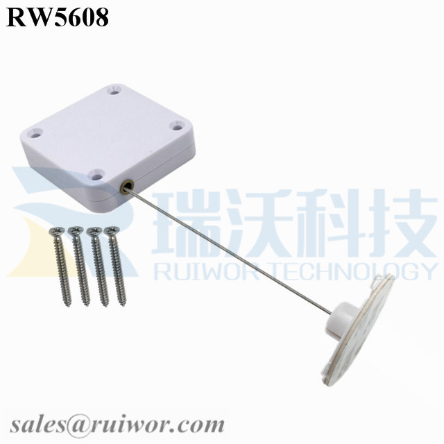RW5608 Square Heavy Duty Retractable Cable Plus Dia 38mm Circular Sticky Flexible ABS Plate