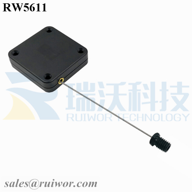 Best quality Retractable Key Ring Heavy Duty -
 RW5611 Square Heavy Duty Retractable Cable Plus M6x8MM /M8x8MM or Customized Flat Head Screw Cable End – Ruiwor