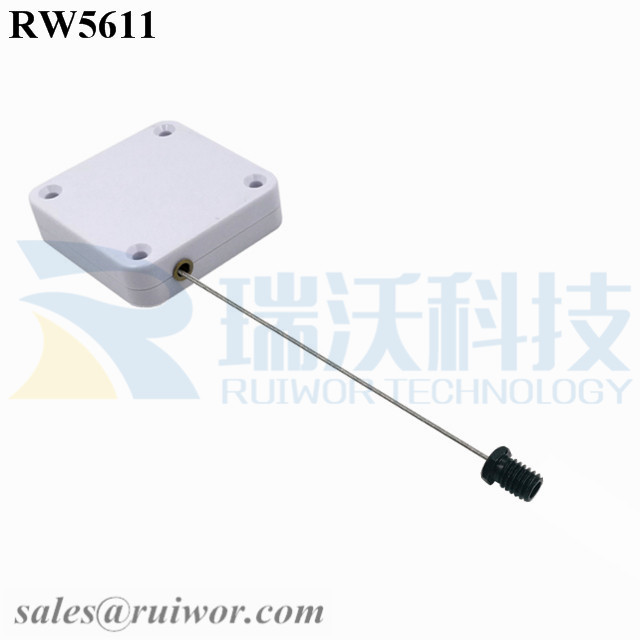 RW5611 Square Heavy Duty Retractable Cable Plus M6x8MM /M8x8MM or Customized Flat Head Screw Cable End