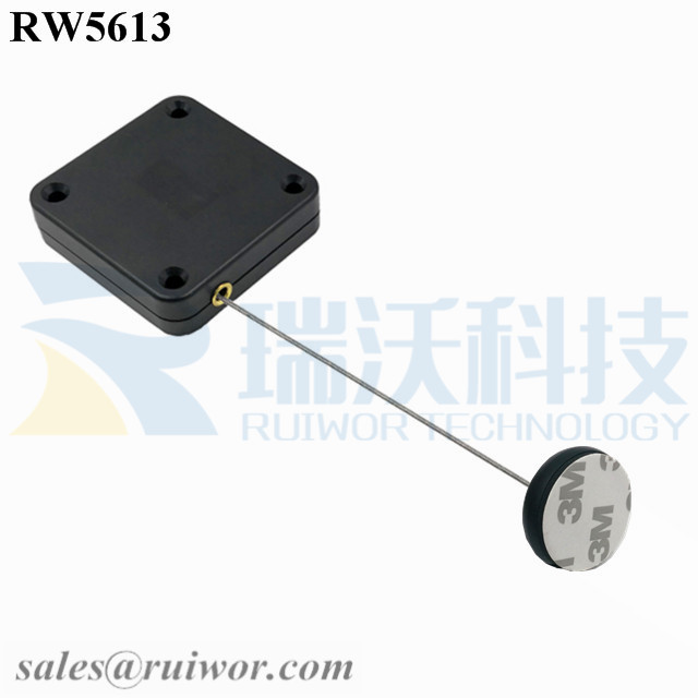 Fixed Competitive Price Secure Pull Box -
 RW5613 Square Heavy Duty Retractable Cable Plus Dia 30MMx5.5MM Circular Adhesive ABS Block – Ruiwor