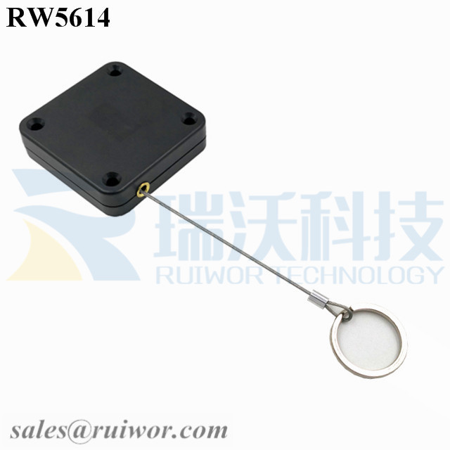 RW5614 Square Heavy Duty Retractable Cable Plus with Demountable Key Ring
