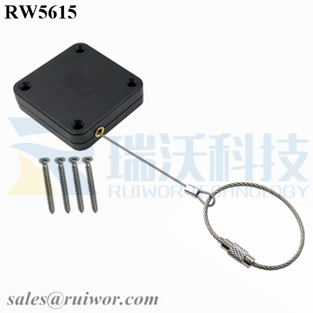 RW5615 Square Heavy Duty Retractable Cable Plus Wire Rope Ring Catch