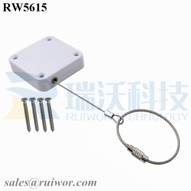 RW5615 Square Heavy Duty Retractable Cable Plus Wire Rope Ring Catch
