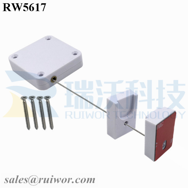 RW5617 Square Heavy Duty Retractable Cable Plus Magnetic Clasps Cable Holder