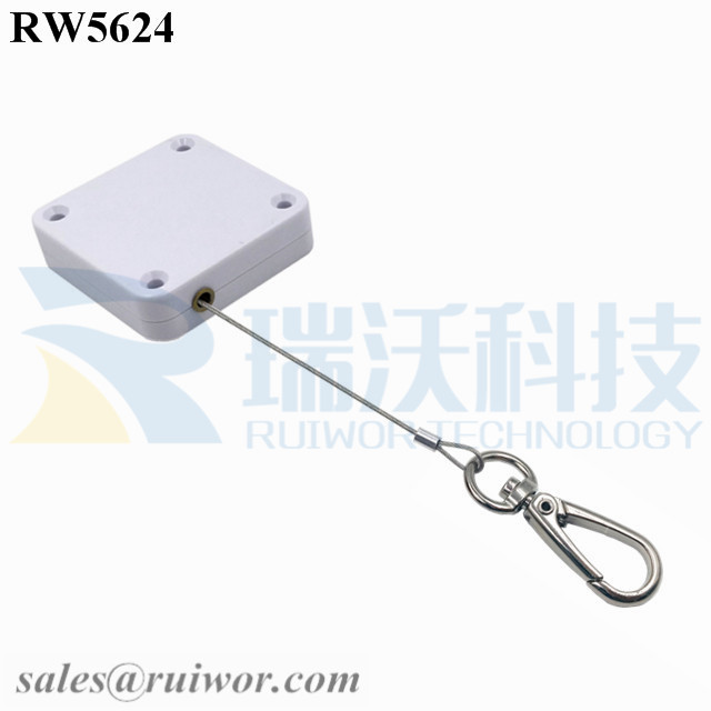 RW5624 Square Heavy Duty Retractable Cable Plus Key Hook