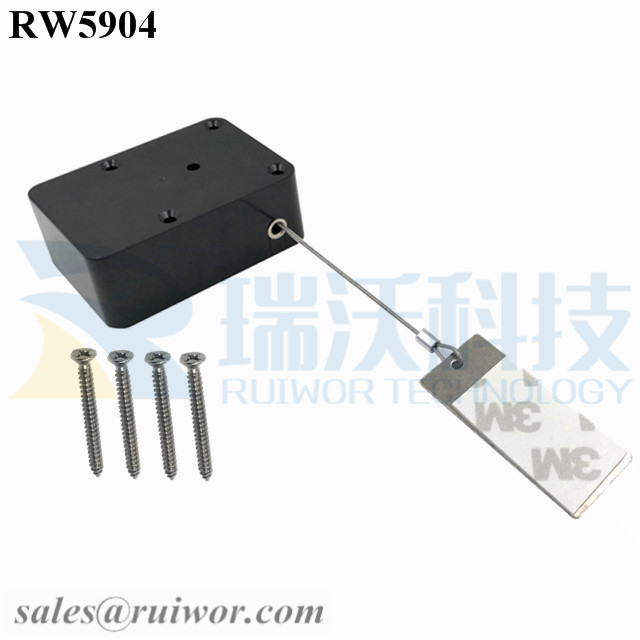 RW5904 Cuboid Heavy Duty Retractable Tether Pause function optional Plus Rectangular Sticky metal Plate