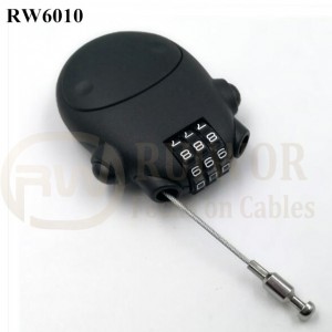 RW6010 Travel safe Secure retractable Stainless steel wire rope plastic 3 digit combination Luggage lock