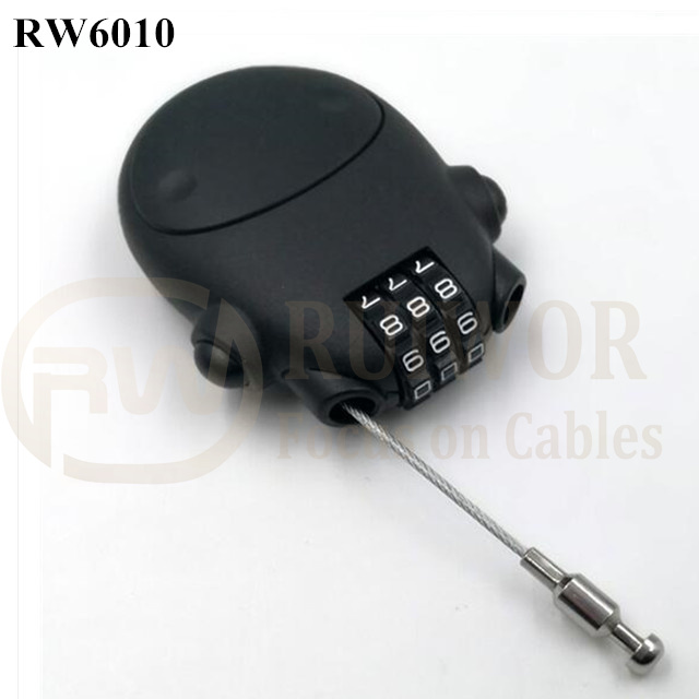 High Quality Cable Lock -
 RW6010 Travel safe Secure retractable Stainless steel wire rope plastic 3 digit combination Luggage lock – Ruiwor