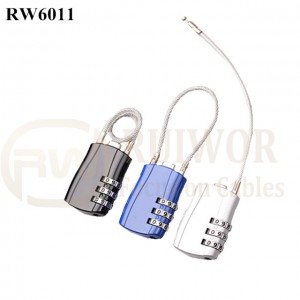 2020 Good Quality Safety Cable Lock -
 RW6011 Travel safe Secure retractable Stainless steel wire cable lock Custom lock combination lock – Ruiwor