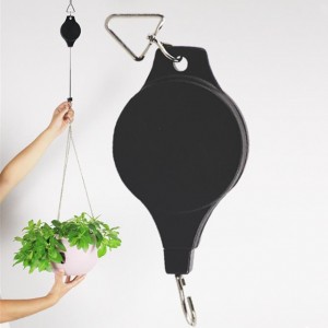 Factory wholesale Anti Theft Cable - Retractable Pulley Hanging Basket Pull Down Hanger to 20cm-90cm Garden Plastic Baskets Pot hanger load max weight 15kg – Ruiwor