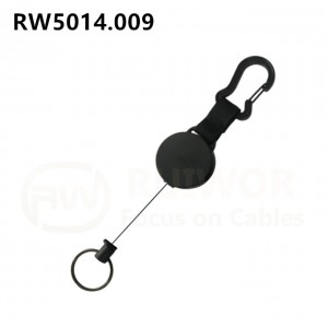 RUIWOR RW5014.009 Secure Portability Retractable Belt-Mounted Keychain Crafted with Polymer Polyethylene Rope for Key Suspension
