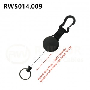 RUIWOR RW5014.009 Secure Portability Retractable Belt-Mounted Keychain Crafted with Polymer Polyethylene Rope for Key Suspension